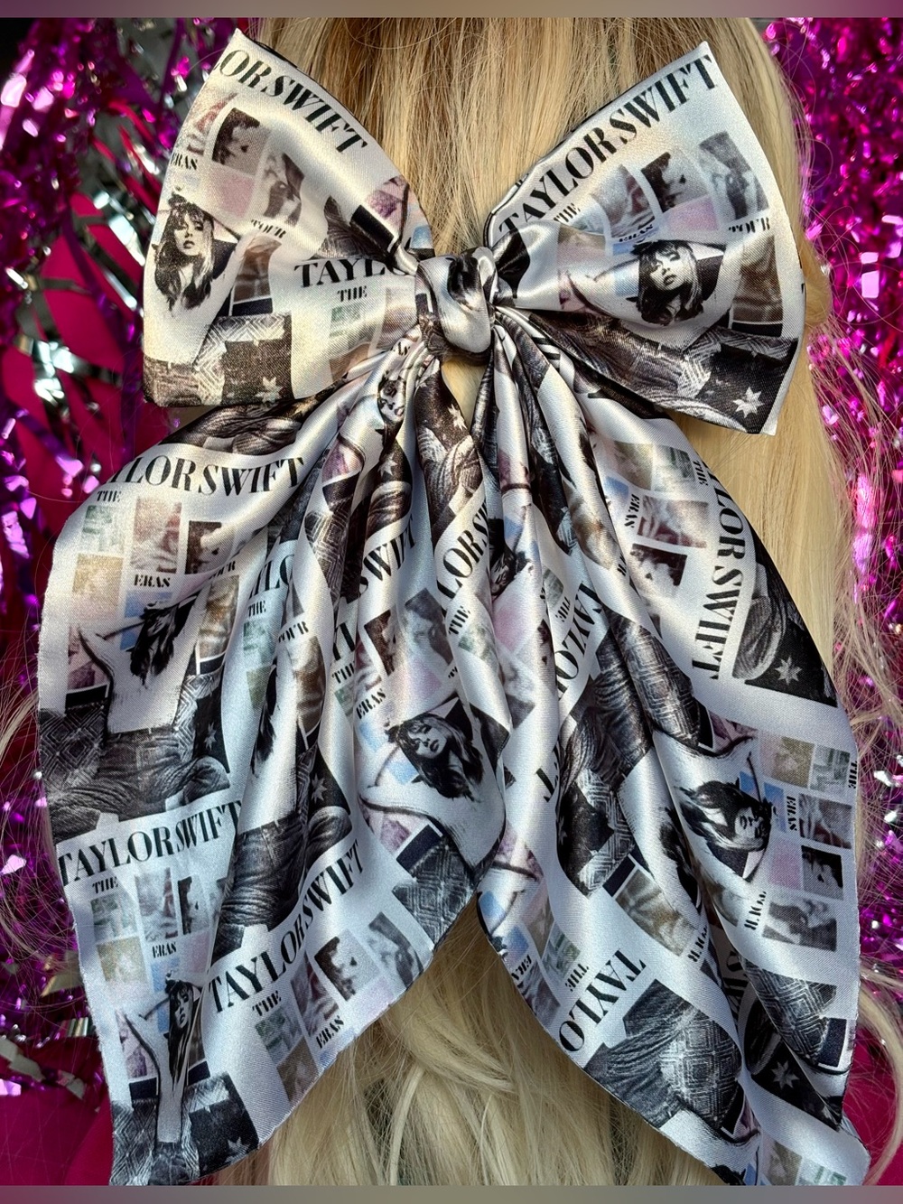Taylor Swift The Eras Tour Oversized Satin Hair Bow accessories flowy bows